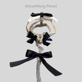 Dog Leash Cat Leash Luxury Lace Pet Harness Leash Set Elegant Inspired Adjustable Escape Proof Vest For Cats Small Dogs (Option: M)